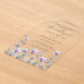 Elegante waterverf bloemenscriptuur bruiloft acryl uitnodigingen (Laagn)