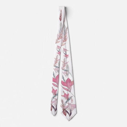 Elegante Waterverf bloemenstropdas – Romantische h Stropdas (Achterkant)