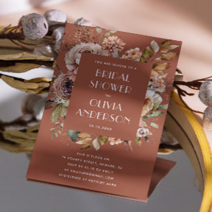 Elegante waterverf bloementerracotta vrijgezellenf kaart