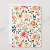 Elegante waterverf bloementuin feestuitnodiging feestdagenkaart (Achterkant)