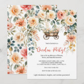 Elegante waterverf bloementuin feestuitnodiging kaart (Voorkant / Achterkant)