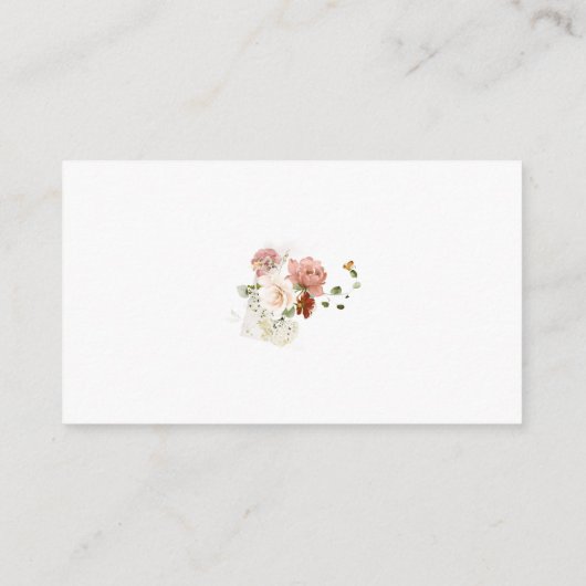 Elegante Waterverf bloementuin Informatiekaartje (Achterkant)