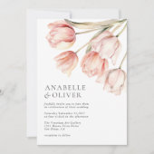 Elegante Waterverf bloementulp bruiloft Kaart (Voorkant)