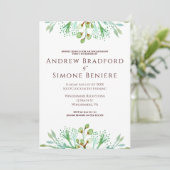 Elegante waterverf bloemenverlovingsfeest kaart (Staand voorkant)