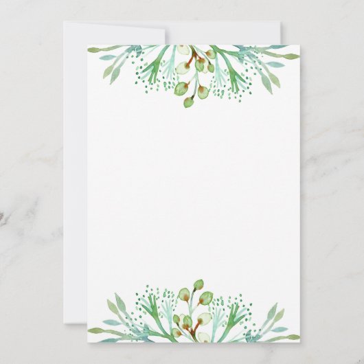 Elegante waterverf bloemenverlovingsfeest kaart (Achterkant)
