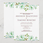 Elegante waterverf bloemenverlovingsfeest kaart (Voorkant / Achterkant)