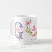 Elegante Waterverf Bloemenvlinder Monogram G Koffiemok (Voorkant links)