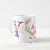 Elegante Waterverf Bloemenvlinder Monogram Y Koffiemok (Voorkant links)