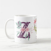 Elegante Waterverf Bloemenvlinder Monogram Z Koffiemok (Links)