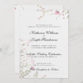 ELEGANTE WATERVERF BLOEMIG ABSTRACT RSVP & BRUILOF KAART (Voorkant / Achterkant)