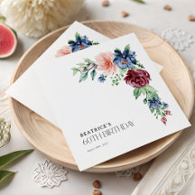 Elegante Waterverf Bloemige 60e Verjaardag 