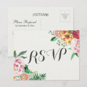 Elegante waterverf bloemige baby bruiloft RSVP Uitnodiging Briefkaart (Voorkant / Achterkant)
