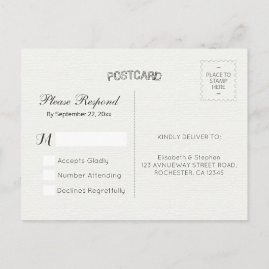 Elegante waterverf bloemige baby bruiloft RSVP Uitnodiging Briefkaart (Achterkant)