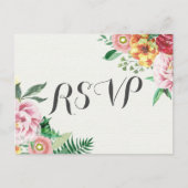 Elegante waterverf bloemige baby bruiloft RSVP Uitnodiging Briefkaart (Voorkant)