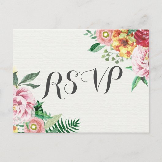 Elegante waterverf bloemige baby bruiloft RSVP Uitnodiging Briefkaart (Voorkant)