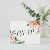 Elegante waterverf bloemige baby bruiloft RSVP Uitnodiging Briefkaart (Staand voorkant)
