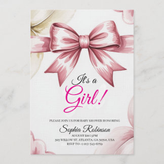 Elegante Waterverf Bloemige Baby Shower Uitnodigin Kaart