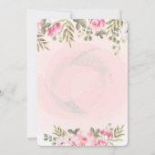 Elegante waterverf bloemige babyshower uitnodiging (Achterkant)