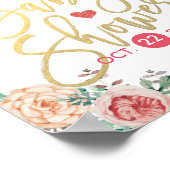 Elegante waterverf bloemige babyshower welkomstbor poster (Hoek)