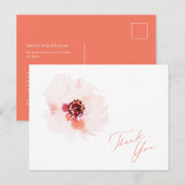 Elegante waterverf bloemige bedankkaart briefkaart (Voorkant / Achterkant)