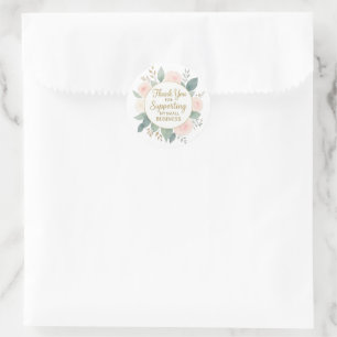 Elegante Waterverf Bloemige Bedankt voor je steun Ronde Sticker