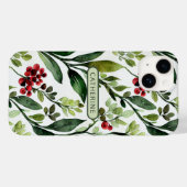 Elegante Waterverf Bloemige Botanische Naam Case-Mate iPhone Case (Achterkant (horizontaal))