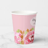 Elegante waterverf bloemige bruidsdouche papieren bekers (Rechts)