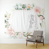 Elegante waterverf bloemige bruidsfeest achtergron wandkleed (In Situ (horizontaal))