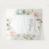 Elegante waterverf bloemige bruidsfeest achtergron wandkleed (Voorkant (horizontaal))