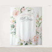 Elegante waterverf bloemige bruidsfeest achtergron wandkleed (Voorkant)
