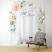 Elegante waterverf bloemige bruidsshower achtergro wandkleed (In situ)