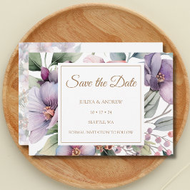 Elegante waterverf bloemige bruiloft save the date