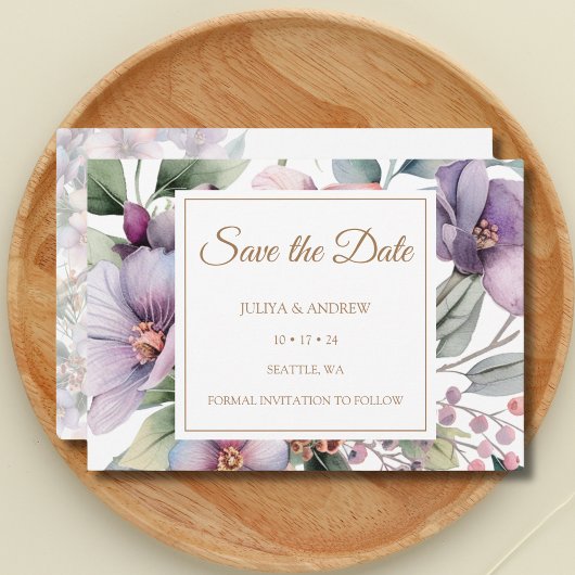 Elegante waterverf bloemige bruiloft save the date