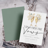 Elegante waterverf bloemige champagne bruidsdouche kaart