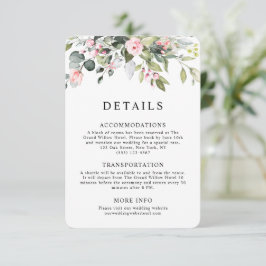 Elegante Waterverf Bloemige Eucalyptus Bruiloft Informatiekaartje
