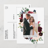 Elegante waterverf bloemige groen blijvende liefde briefkaart (Voorkant / Achterkant)