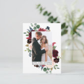 Elegante Waterverf Bloemige Groene Liefde Dankjewe Briefkaart (Staand voorkant)