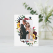 Elegante Waterverf Bloemige Liefde Dankjewel Briefkaart (Staand voorkant)