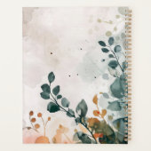 Elegante Waterverf Bloemige Minimalist Planner (Achterkant)