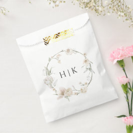 Elegante waterverf bloemige monogram cadeautas bedankzakje
