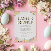 Elegante Waterverf Bloemige Paasbrunch Kaart