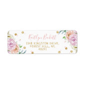 Elegante waterverf bloemige retouradreslabels etiket (Voorkant)