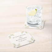Elegante Waterverf Bloemige Rococo Bruiloft Kartonnen Onderzetters (Insitu)