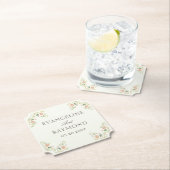 Elegante Waterverf Bloemige Rococo Bruiloft Kartonnen Onderzetters (Insitu)