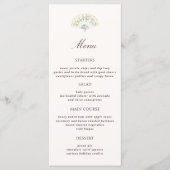 Elegante Waterverf Bloemige Rococo Bruiloft Menu (Voorkant)