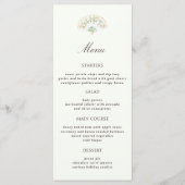 Elegante Waterverf Bloemige Rococo Bruiloft Menu (Voorkant)
