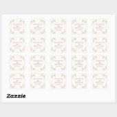 Elegante Waterverf Bloemige Rococo Bruiloft Vierkante Sticker (Vel)