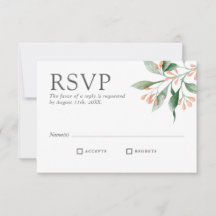 Elegante Waterverf Bloemige Trouw-RSVP