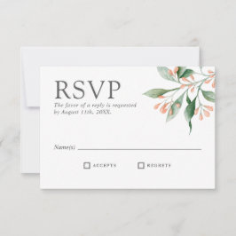 Elegante Waterverf Bloemige Trouw-RSVP RSVP Kaartje