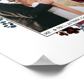 Elegante Waterverf Bloemige Trouwdag Poster (Hoek)